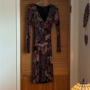 Vintage Karen Kane Floral Paisley Long Sleeve Dress